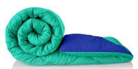  Relaxfeel 250 GSM Premium Luxury 5 Star Microfibre Reversible Soft Plain Quilted 90x100 Inch Double Bed Comforter / Quilt / Duvet / Razai / Rajai ( Green/Blue ) - Free Size,  Green / Blue,  Microfiber,  Rajai, Pack of1